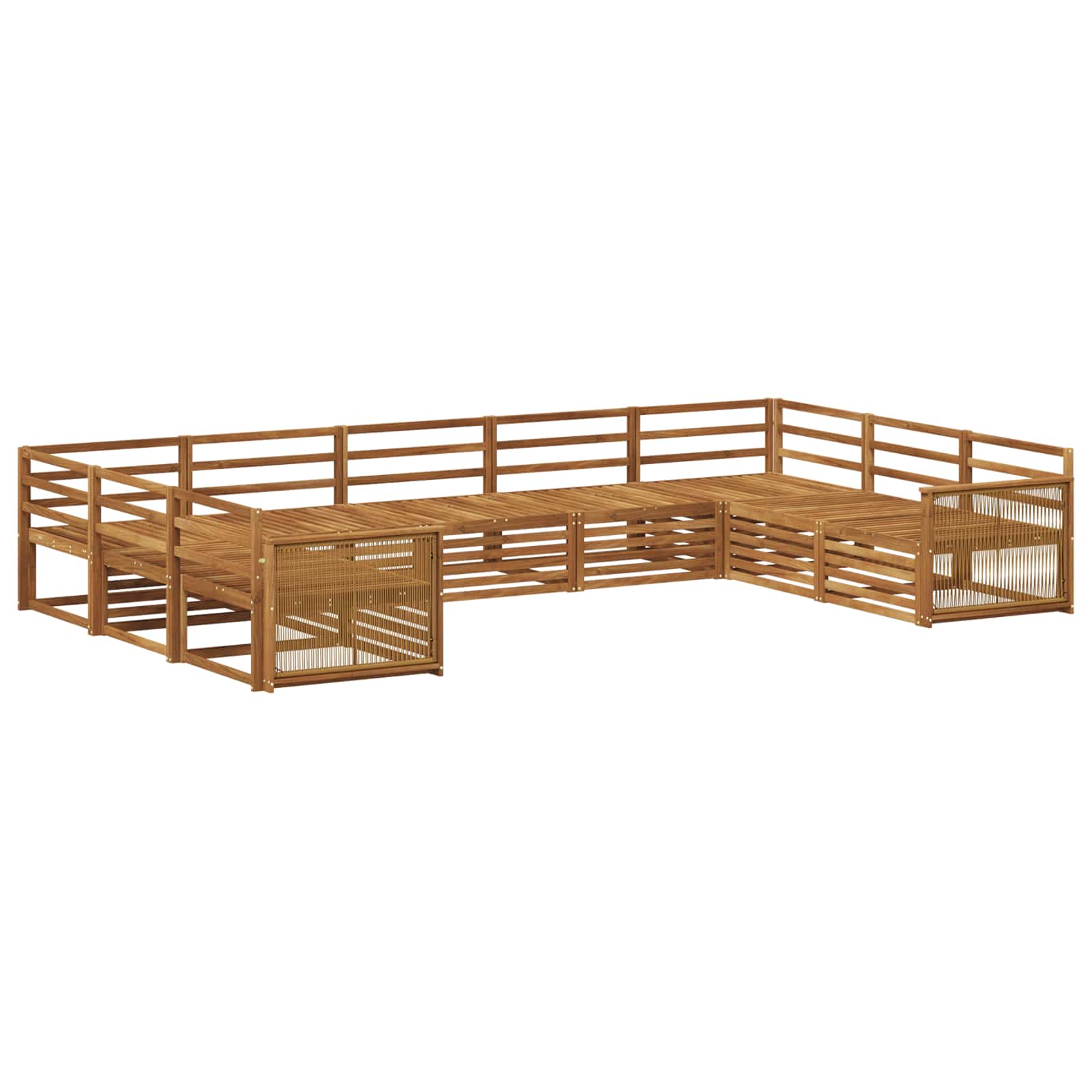 vidaXL Zestaw sof na zewnątrz 9 pcs naturalny Lite Drewno Akacji