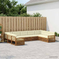 vidaXL Zestaw sof na zewnątrz z poduszką 9 pcs Naturalny i Kremowy