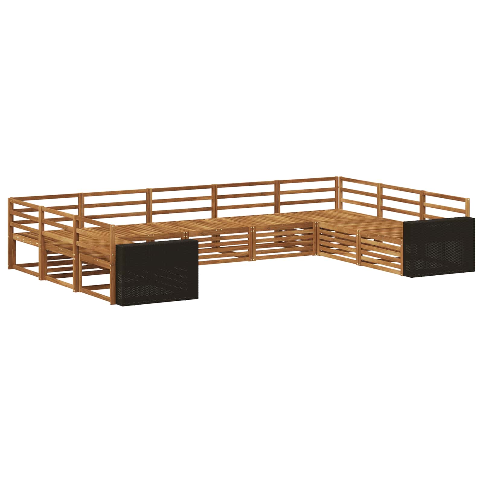 vidaXL Zestaw sof na zewnątrz 9 pcs naturalny Lite Drewno Akacji