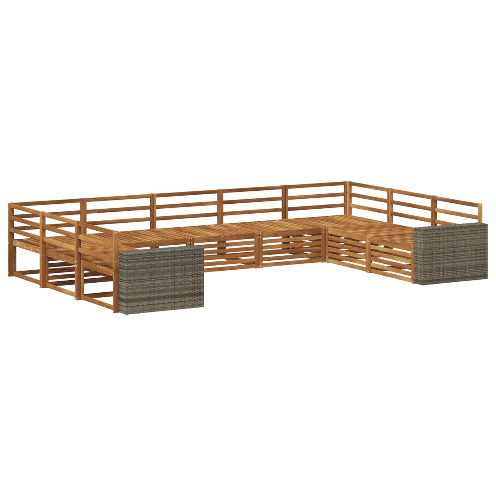 vidaXL Zestaw sof na zewnątrz 9 pcs naturalny Lite Drewno Akacji