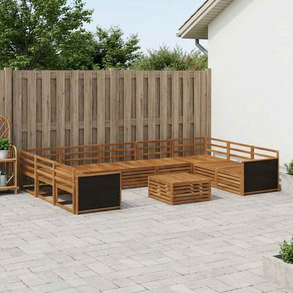 vidaXL Zestaw sof na zewnątrz 10 pcs naturalny Lite Drewno Akacji