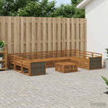 vidaXL Zestaw sof na zewnątrz 10 pcs naturalny Lite Drewno Akacji