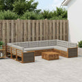 vidaXL Zestaw sof na zewnątrz z poduszką 10 pcs Naturalny i jasnoszary