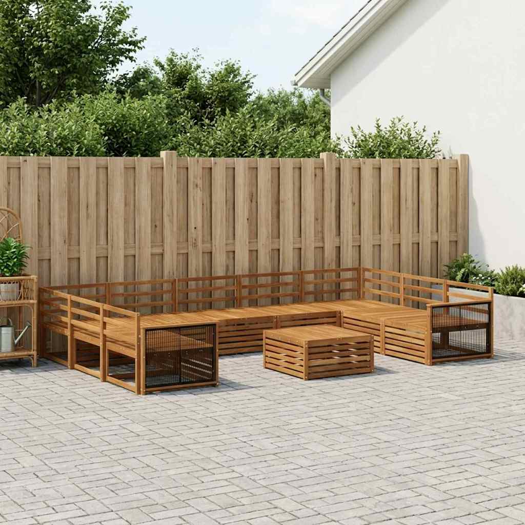 vidaXL Zestaw sof na zewnątrz 10 pcs naturalny Lite Drewno Akacji