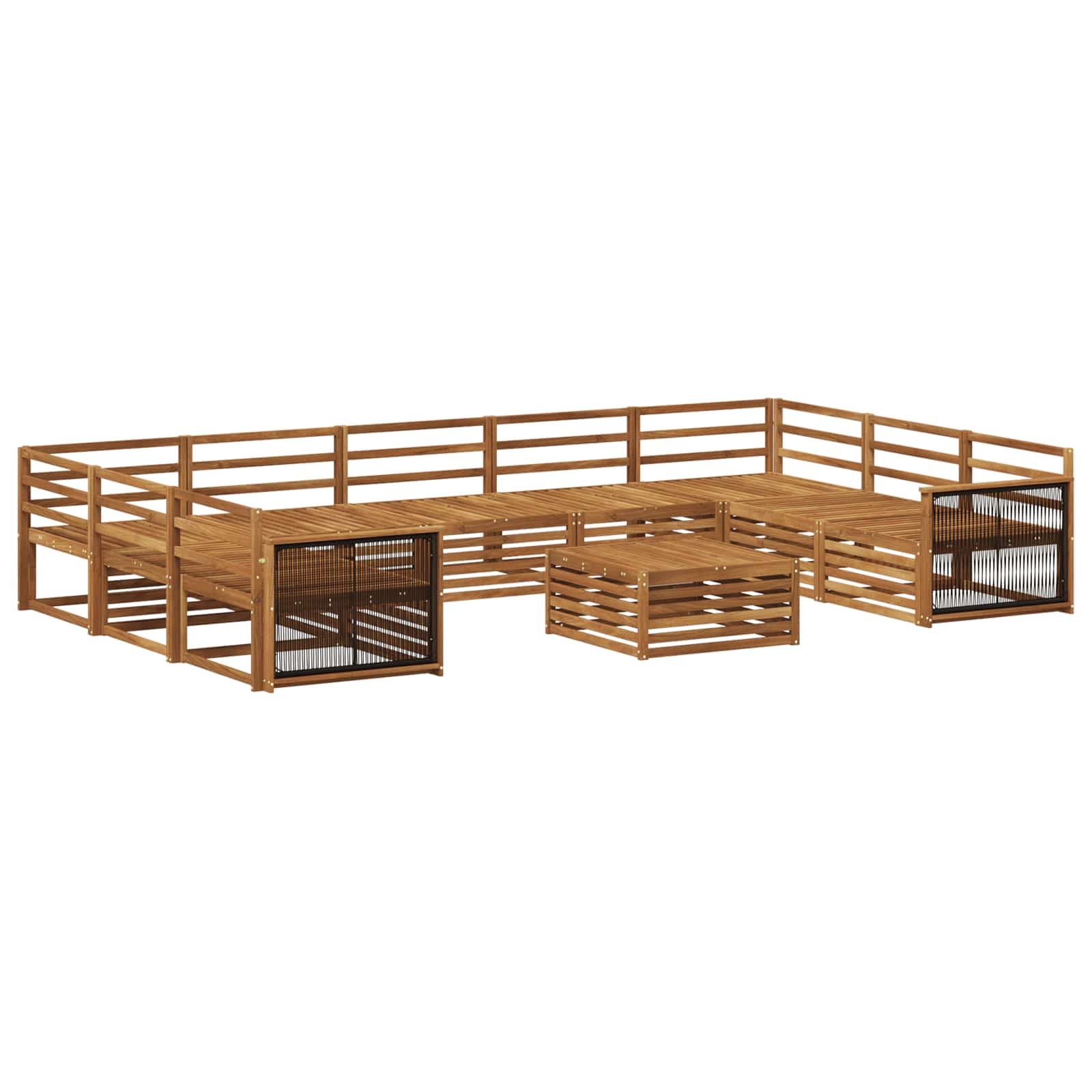 vidaXL Zestaw sof na zewnątrz 10 pcs naturalny Lite Drewno Akacji