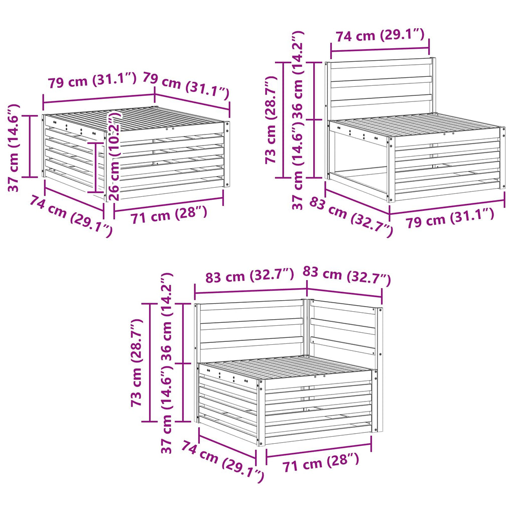 vidaXL Zestaw sof na zewnątrz 10 pcs naturalny Lite Drewno Akacji
