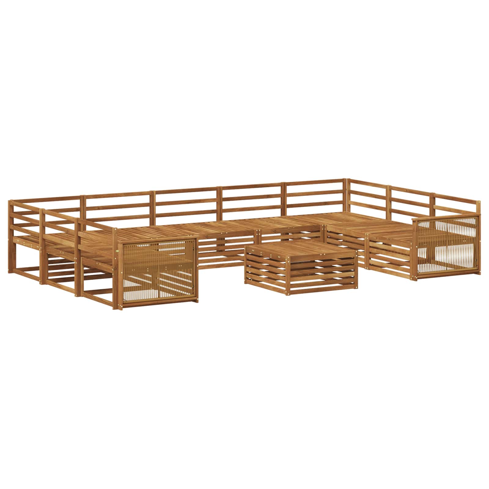 vidaXL Zestaw sof na zewnątrz 10 pcs naturalny Lite Drewno Akacji