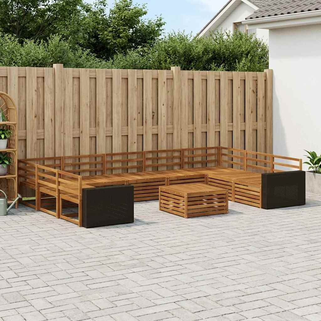 vidaXL Zestaw sof na zewnątrz 10 pcs naturalny Lite Drewno Akacji