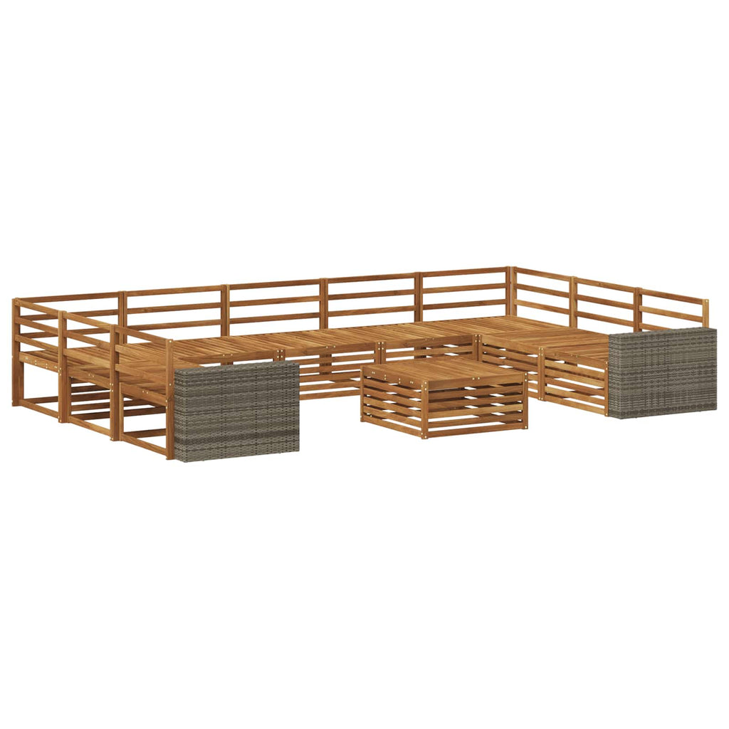 vidaXL Zestaw sof na zewnątrz 10 pcs naturalny Lite Drewno Akacji