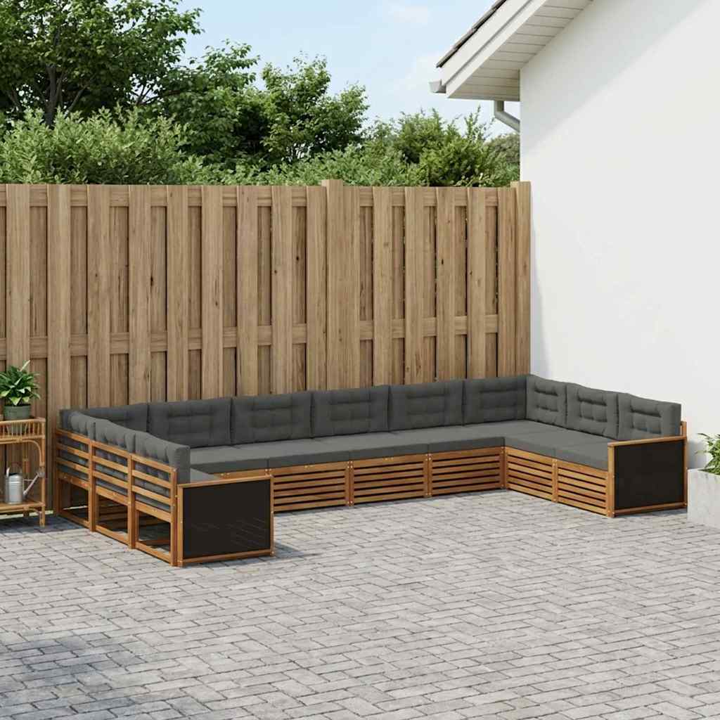 vidaXL Zestawy sof z poduszką 10 pcs Lite Drewno Akacji