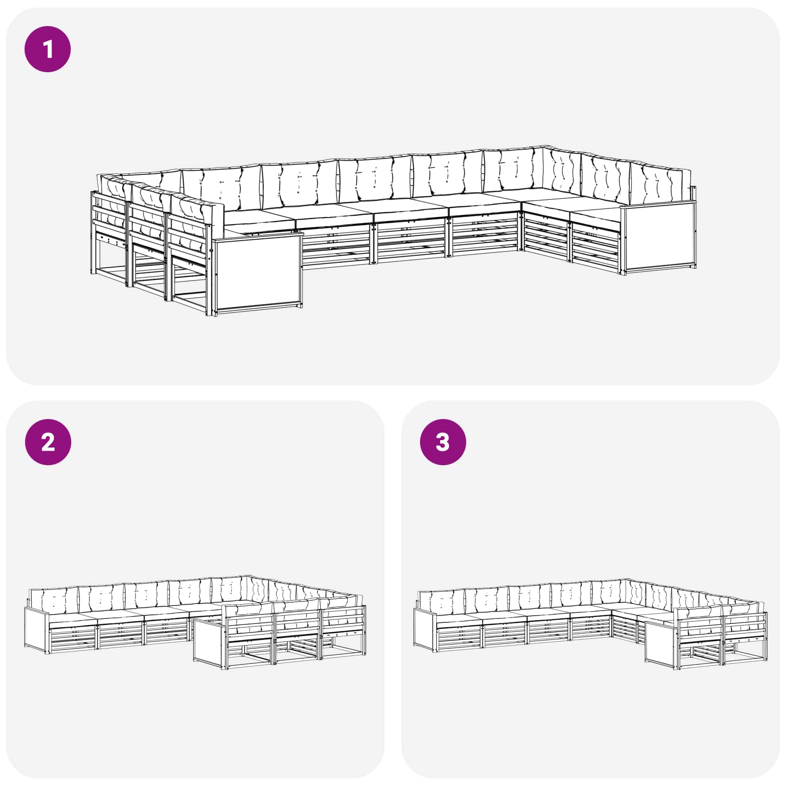 vidaXL Zestawy sof z poduszką 10 pcs Lite Drewno Akacji