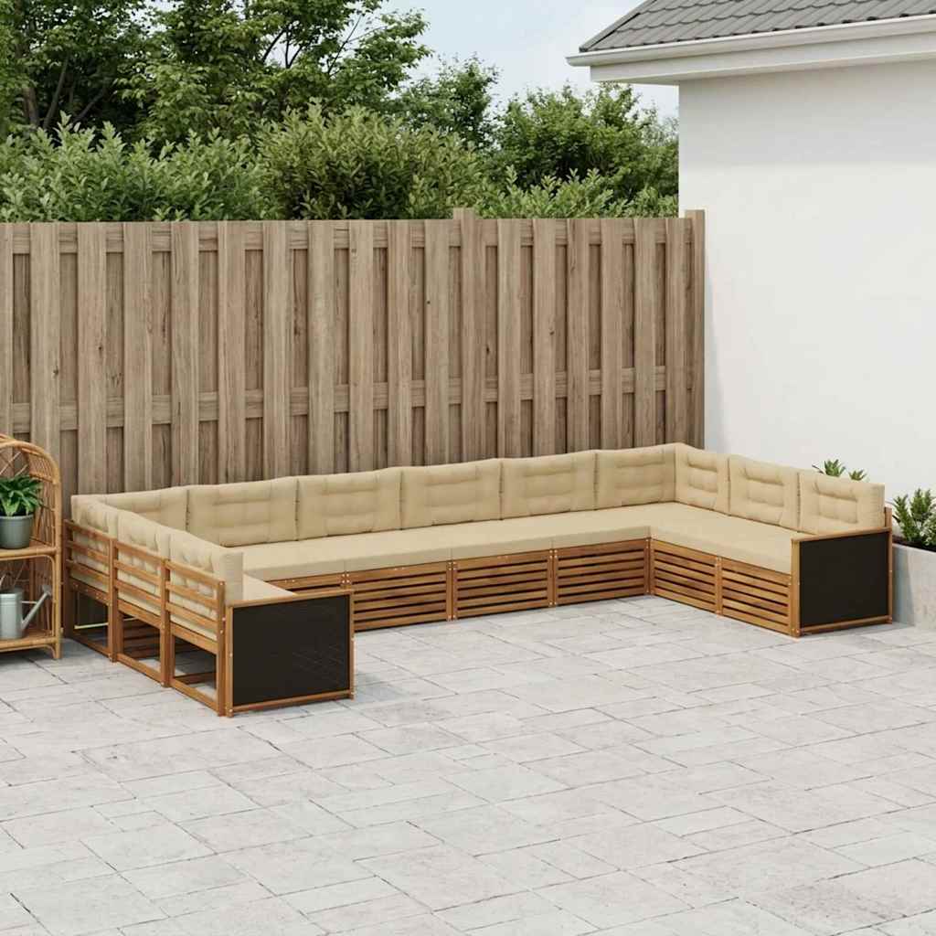 vidaXL Zestawy sof z poduszką 10 pcs Lite Drewno Akacji