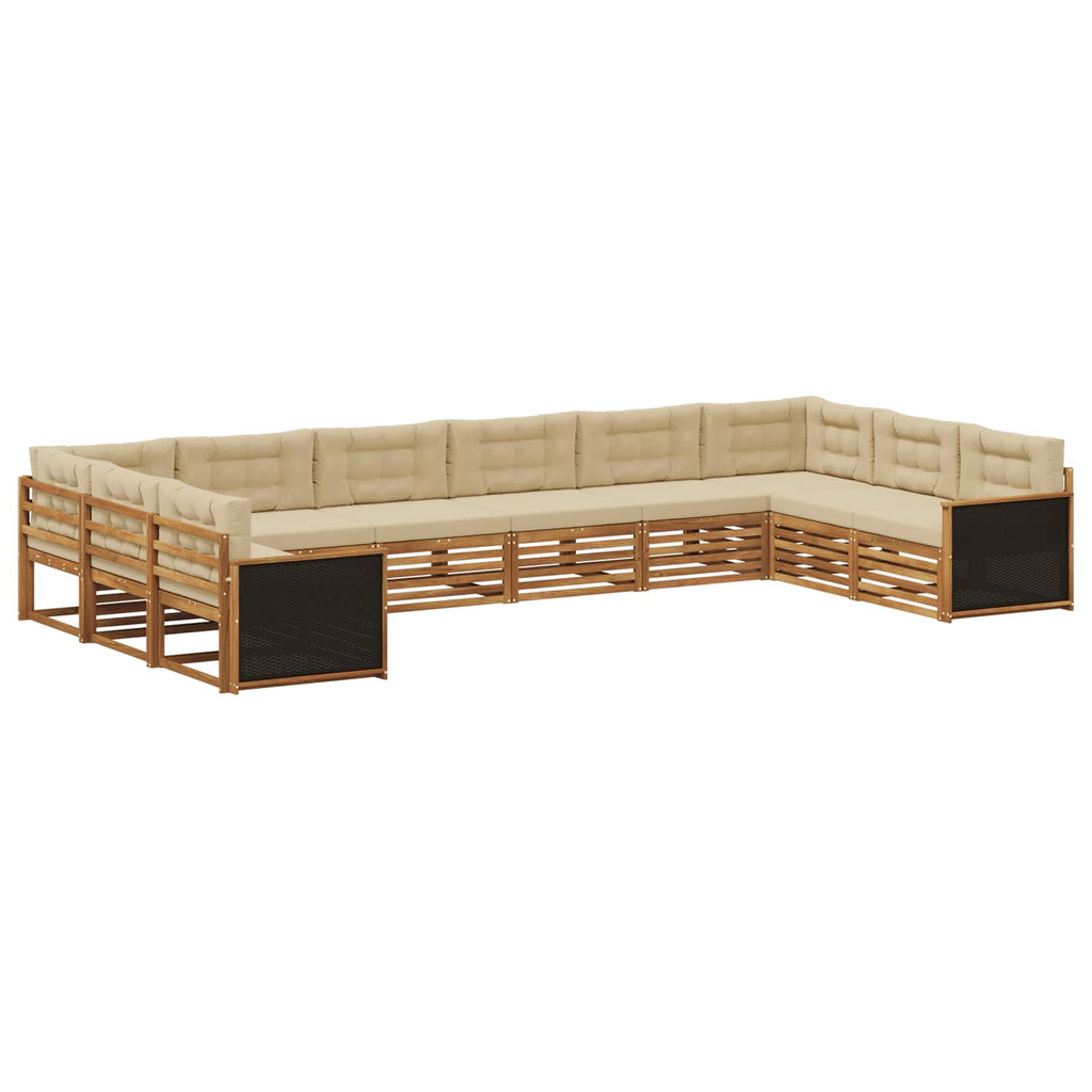 vidaXL Zestawy sof z poduszką 10 pcs Lite Drewno Akacji