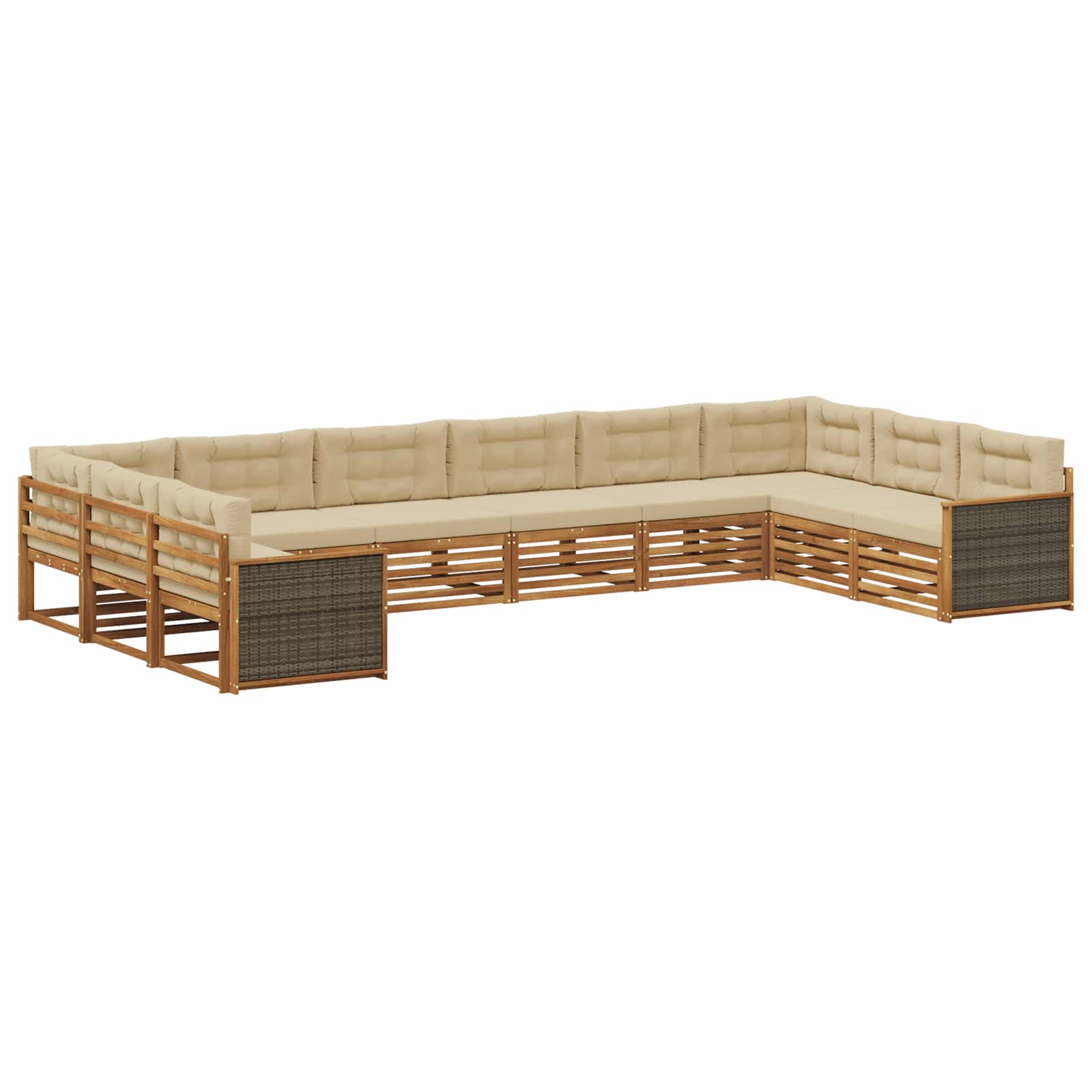 vidaXL Zestawy sof z poduszką 10 pcs Lite Drewno Akacji