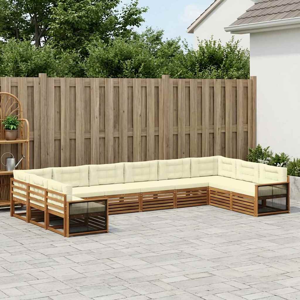 vidaXL Zestawy sof z poduszką 10 pcs Lite Drewno Akacji