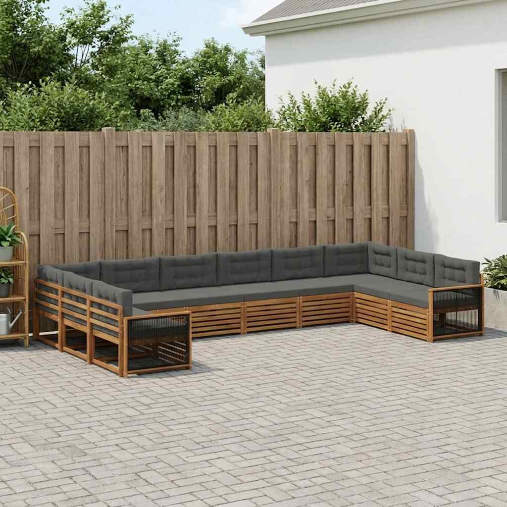 vidaXL Zestawy sof z poduszką 10 pcs Lite Drewno Akacji