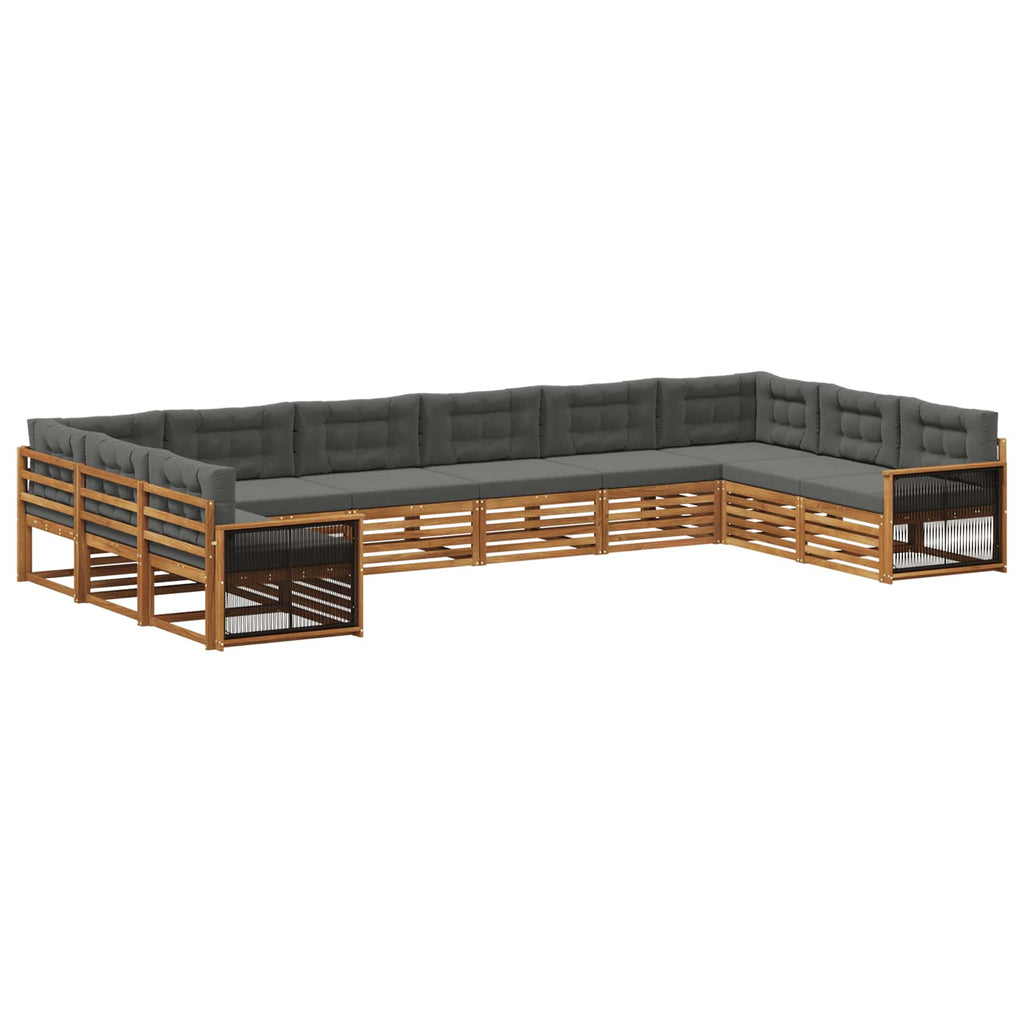 vidaXL Zestawy sof z poduszką 10 pcs Lite Drewno Akacji