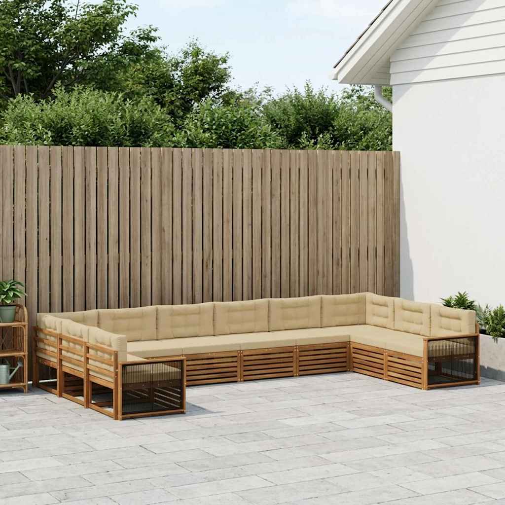 vidaXL Zestawy sof z poduszką 10 pcs Lite Drewno Akacji