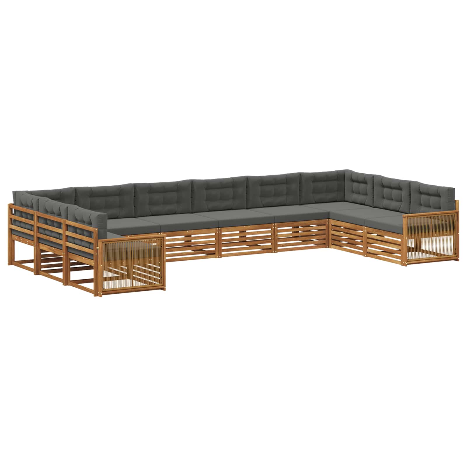 vidaXL Zestawy sof z poduszką 10 pcs Lite Drewno Akacji