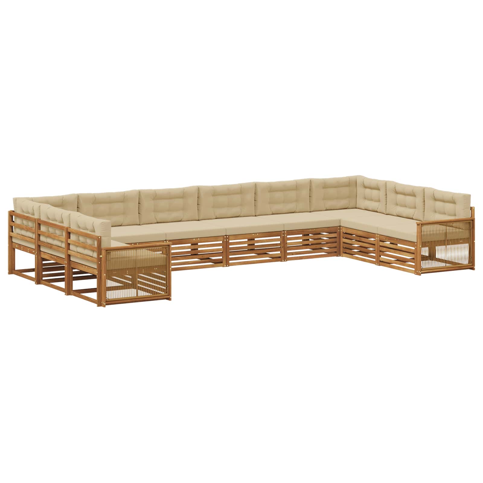 vidaXL Zestawy sof z poduszką 10 pcs Lite Drewno Akacji