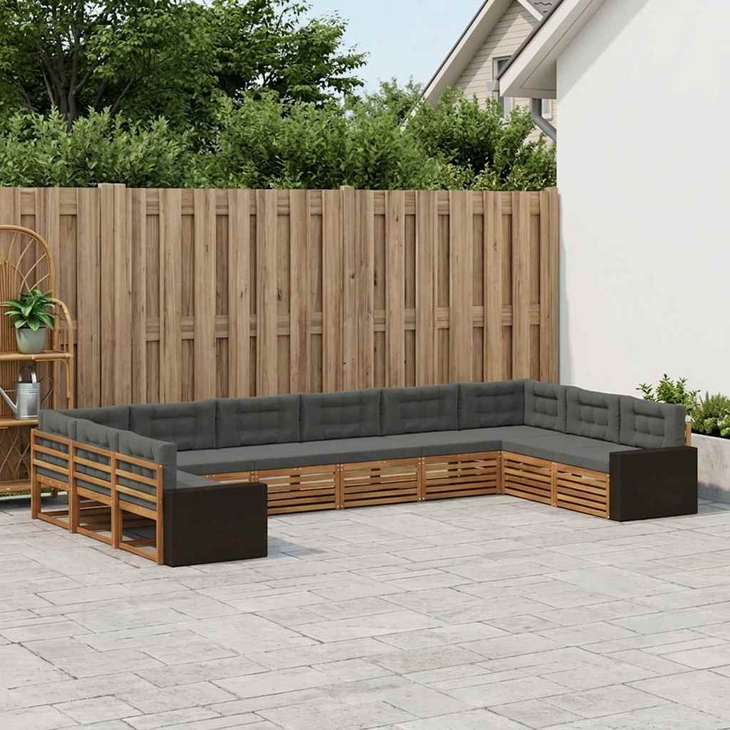 vidaXL Zestawy sof z poduszką 10 pcs Lite Drewno Akacji