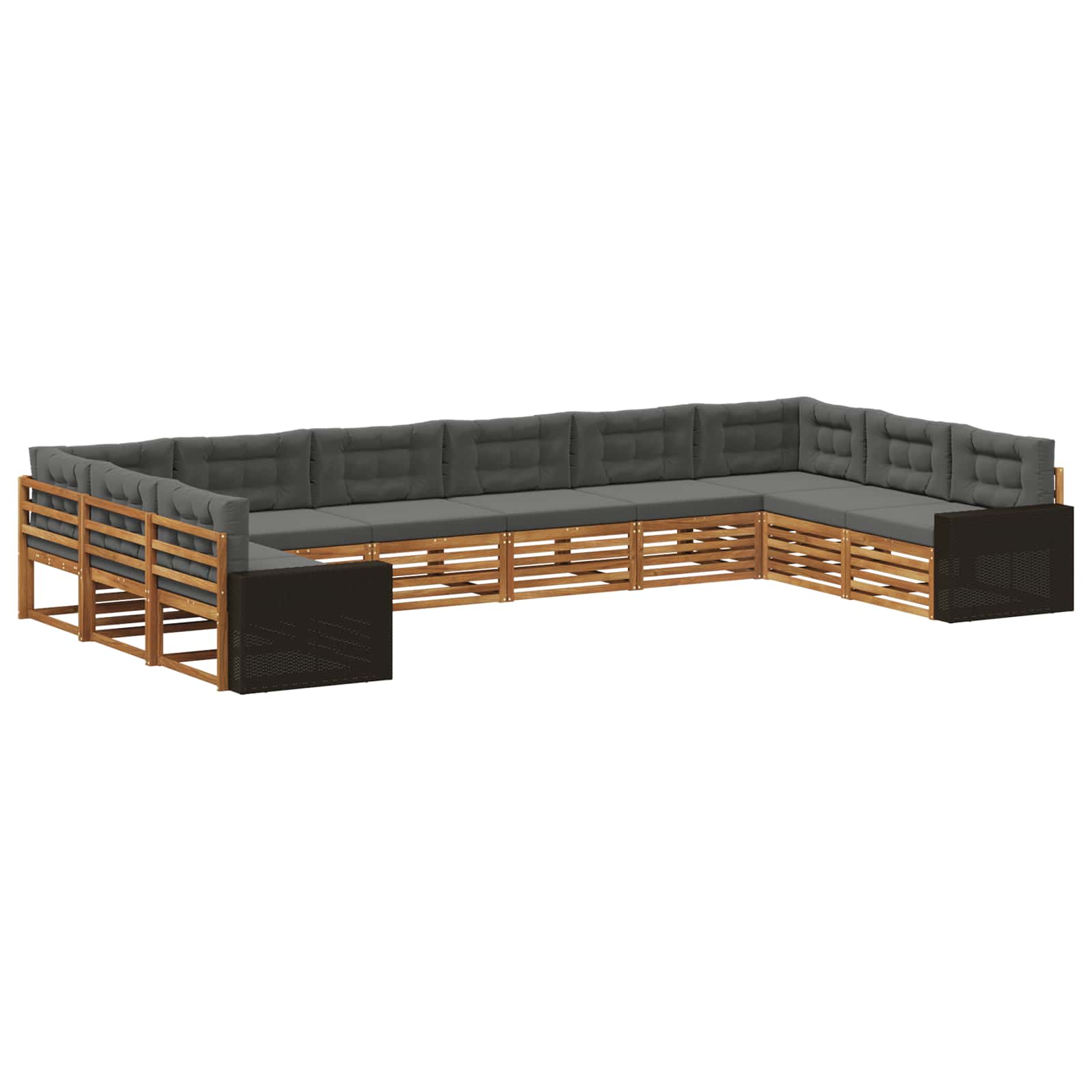 vidaXL Zestawy sof z poduszką 10 pcs Lite Drewno Akacji