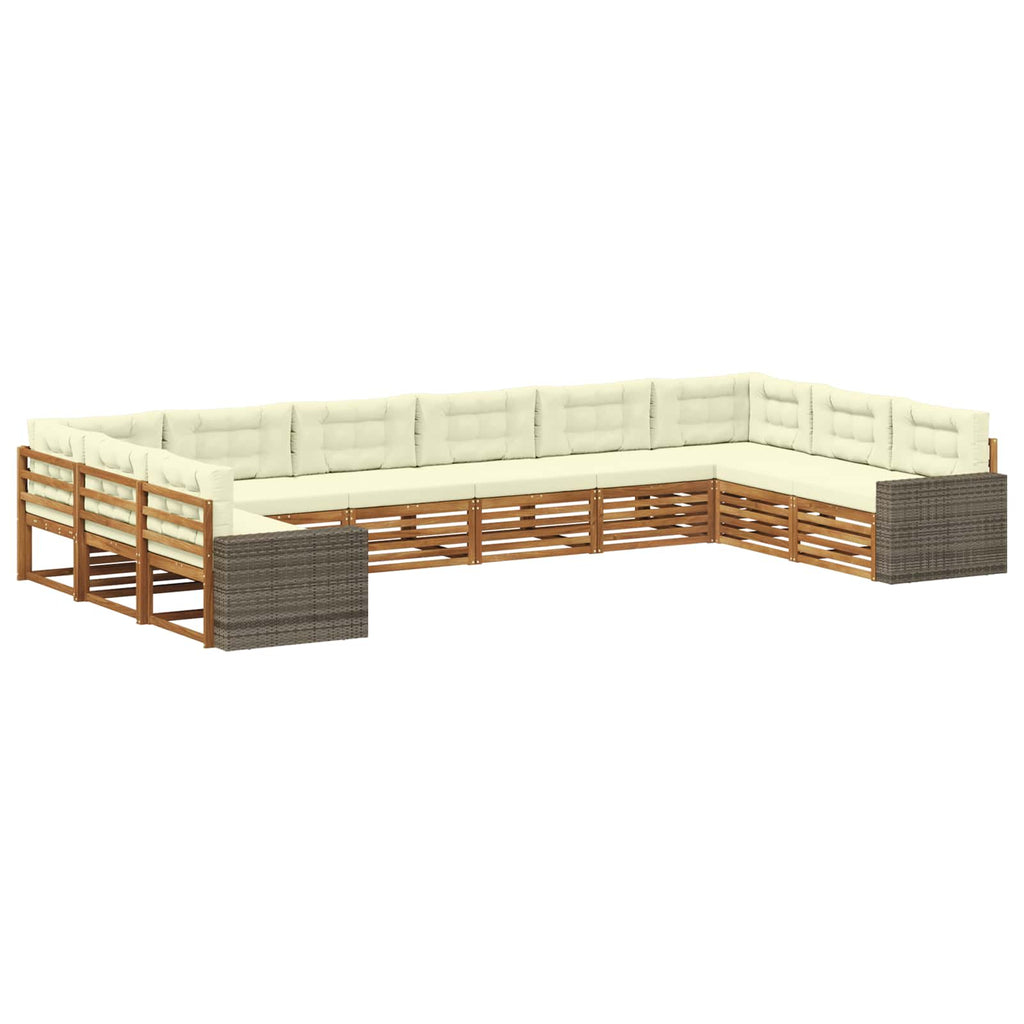 vidaXL Zestawy sof z poduszką 10 pcs Lite Drewno Akacji