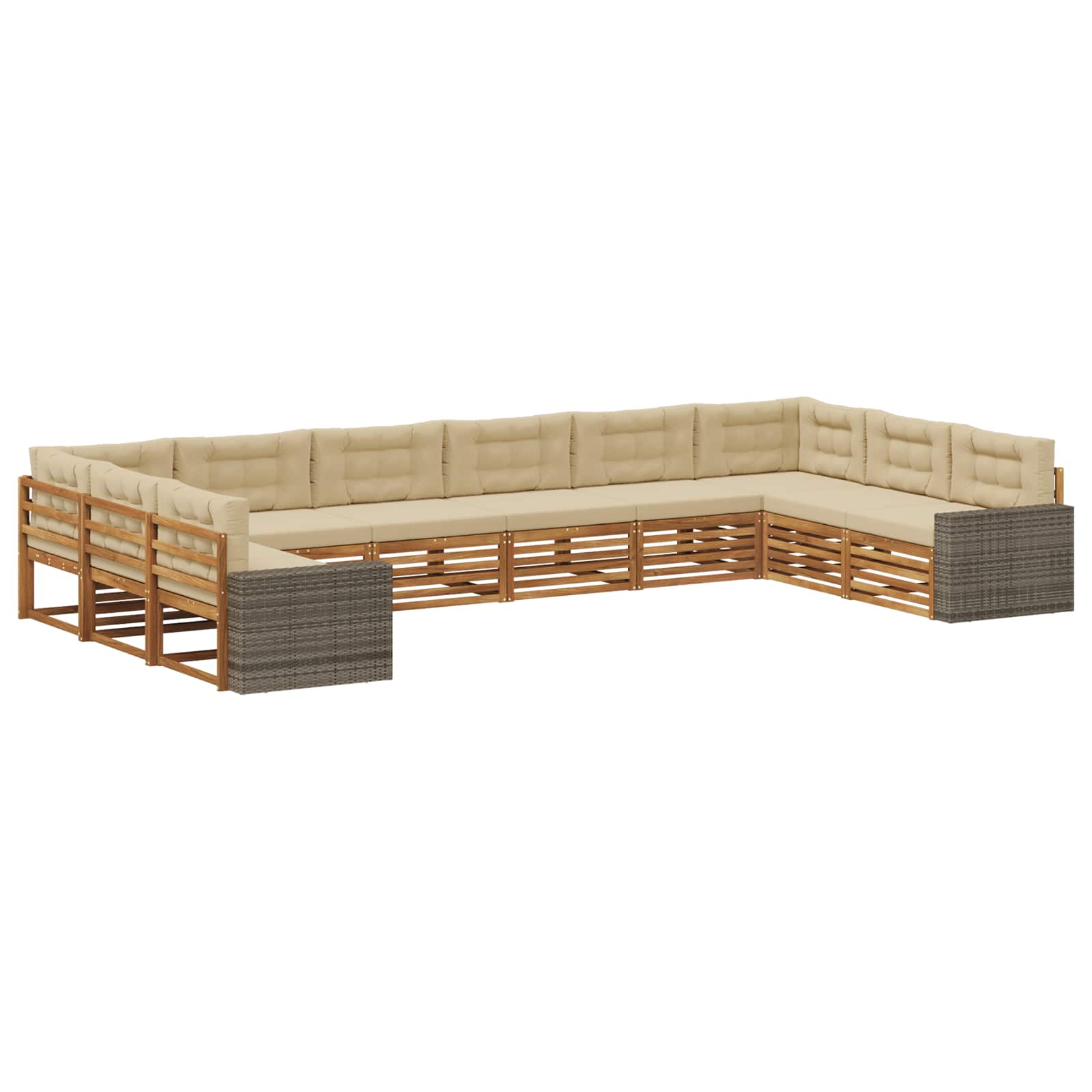 vidaXL Zestawy sof z poduszką 10 pcs Lite Drewno Akacji