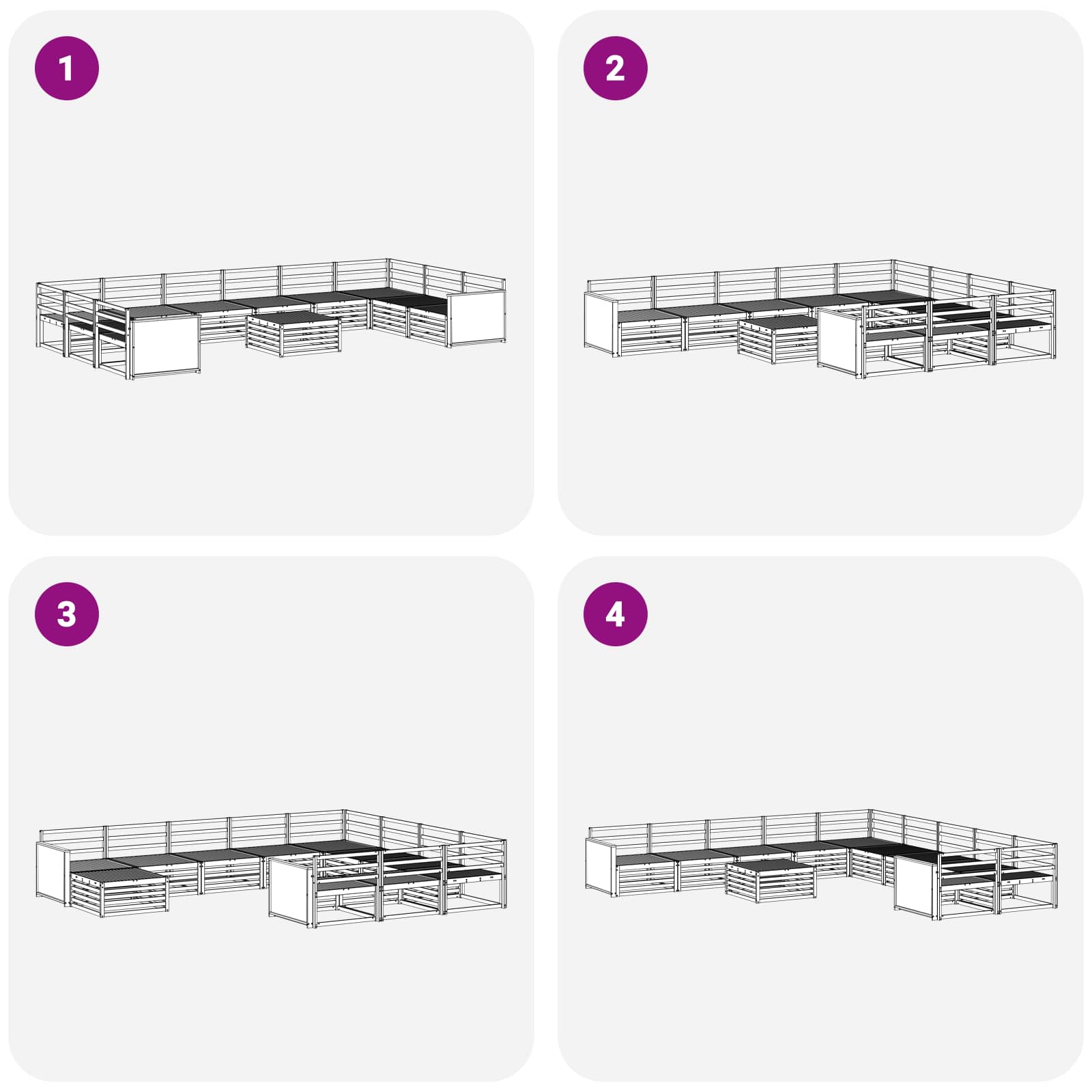 vidaXL Zestawy sof 11 pcs Lite Drewno Akacji