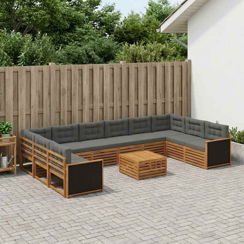 vidaXL Zestawy sof z poduszką 11 pcs Lite Drewno Akacji