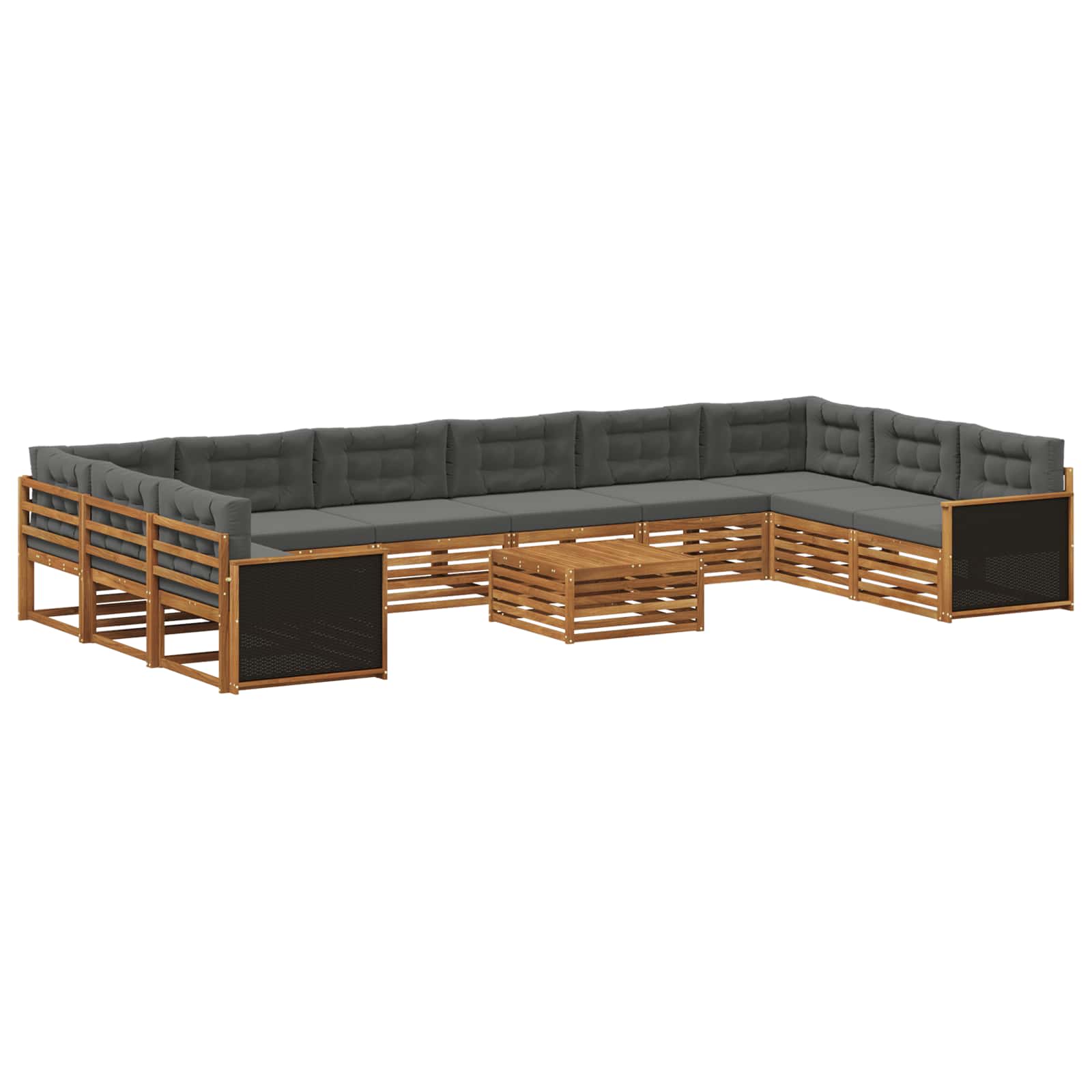 vidaXL Zestawy sof z poduszką 11 pcs Lite Drewno Akacji