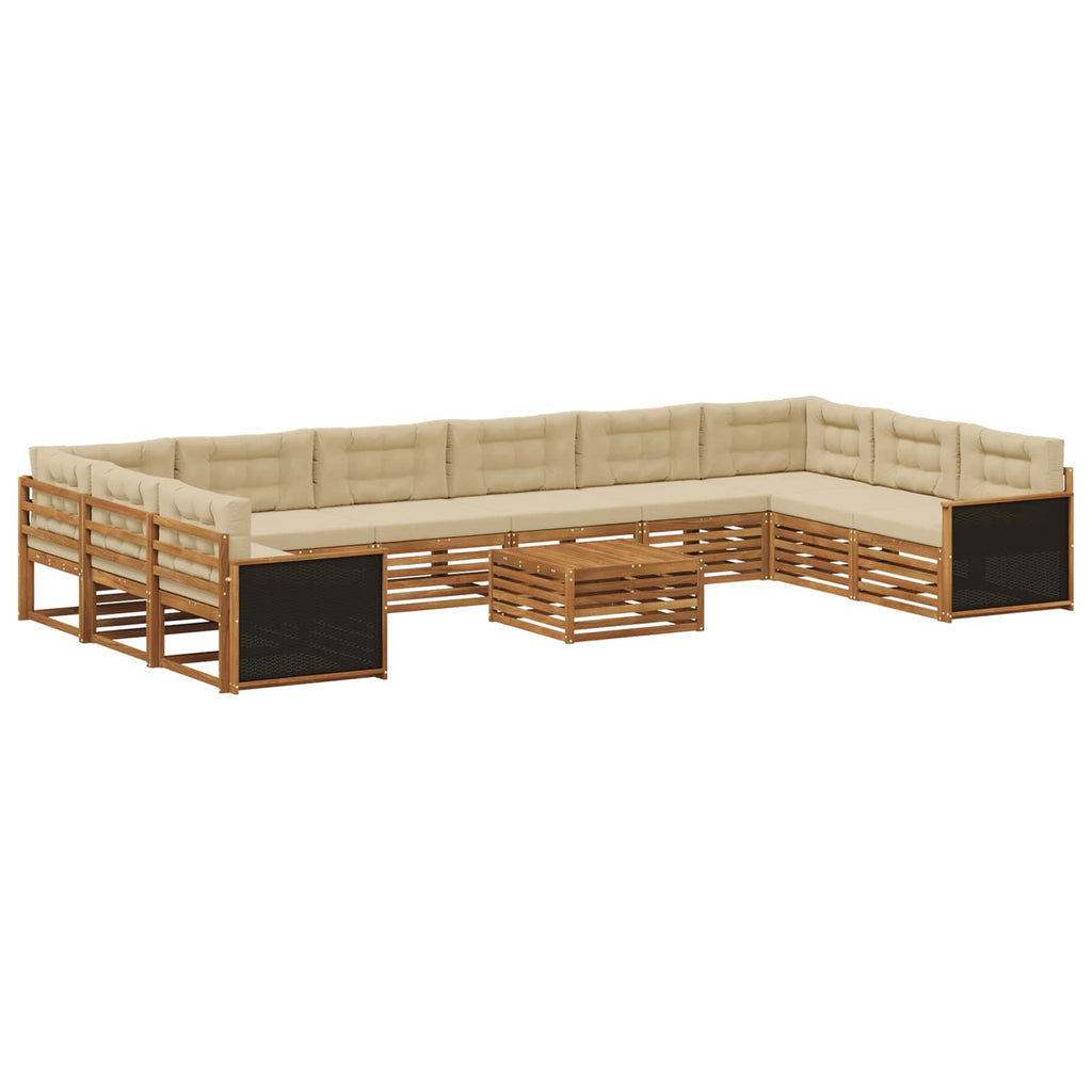 vidaXL Zestawy sof z poduszką 11 pcs Lite Drewno Akacji