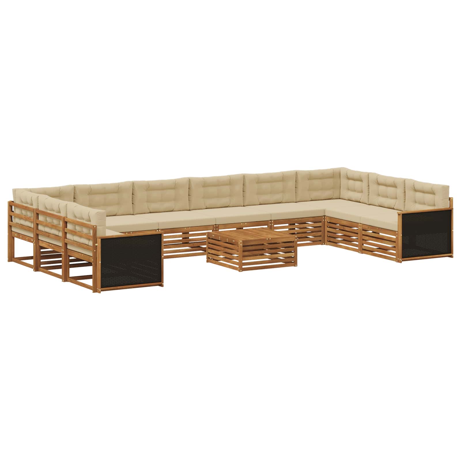 vidaXL Zestawy sof z poduszką 11 pcs Lite Drewno Akacji