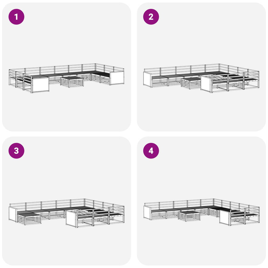 vidaXL Zestawy sof 11 pcs Lite Drewno Akacji