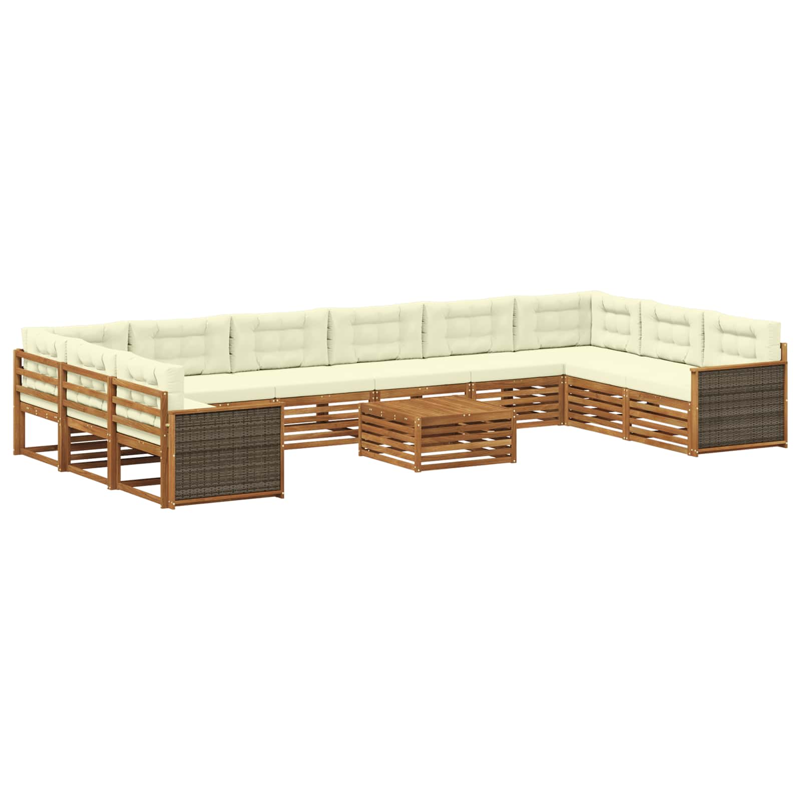 vidaXL Zestawy sof z poduszką 11 pcs Lite Drewno Akacji