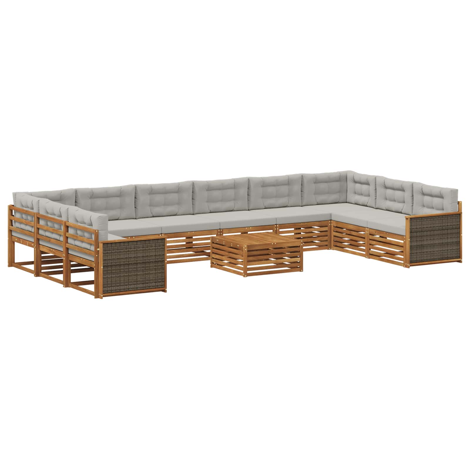 vidaXL Zestawy sof z poduszką 11 pcs Lite Drewno Akacji