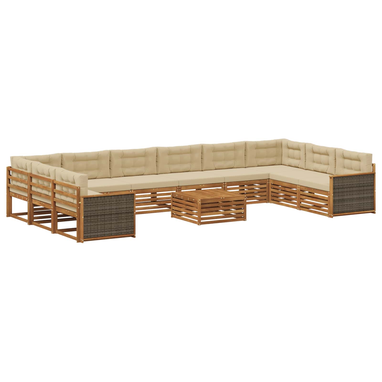 vidaXL Zestawy sof z poduszką 11 pcs Lite Drewno Akacji
