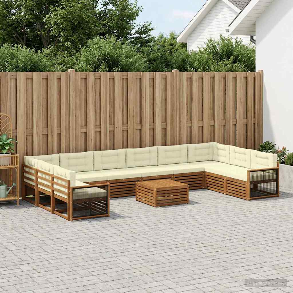 vidaXL Zestawy sof z poduszką 11 pcs Lite Drewno Akacji