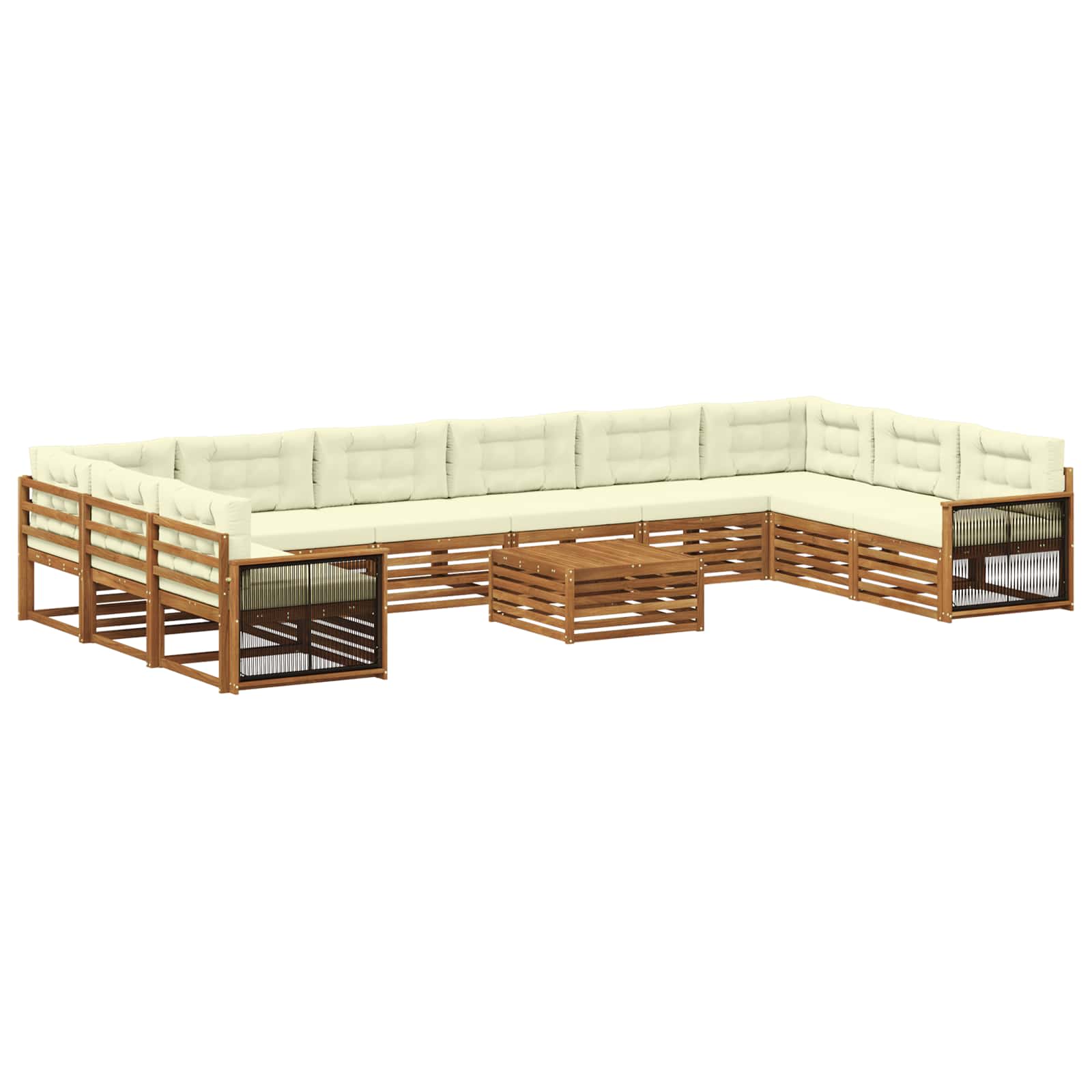 vidaXL Zestawy sof z poduszką 11 pcs Lite Drewno Akacji