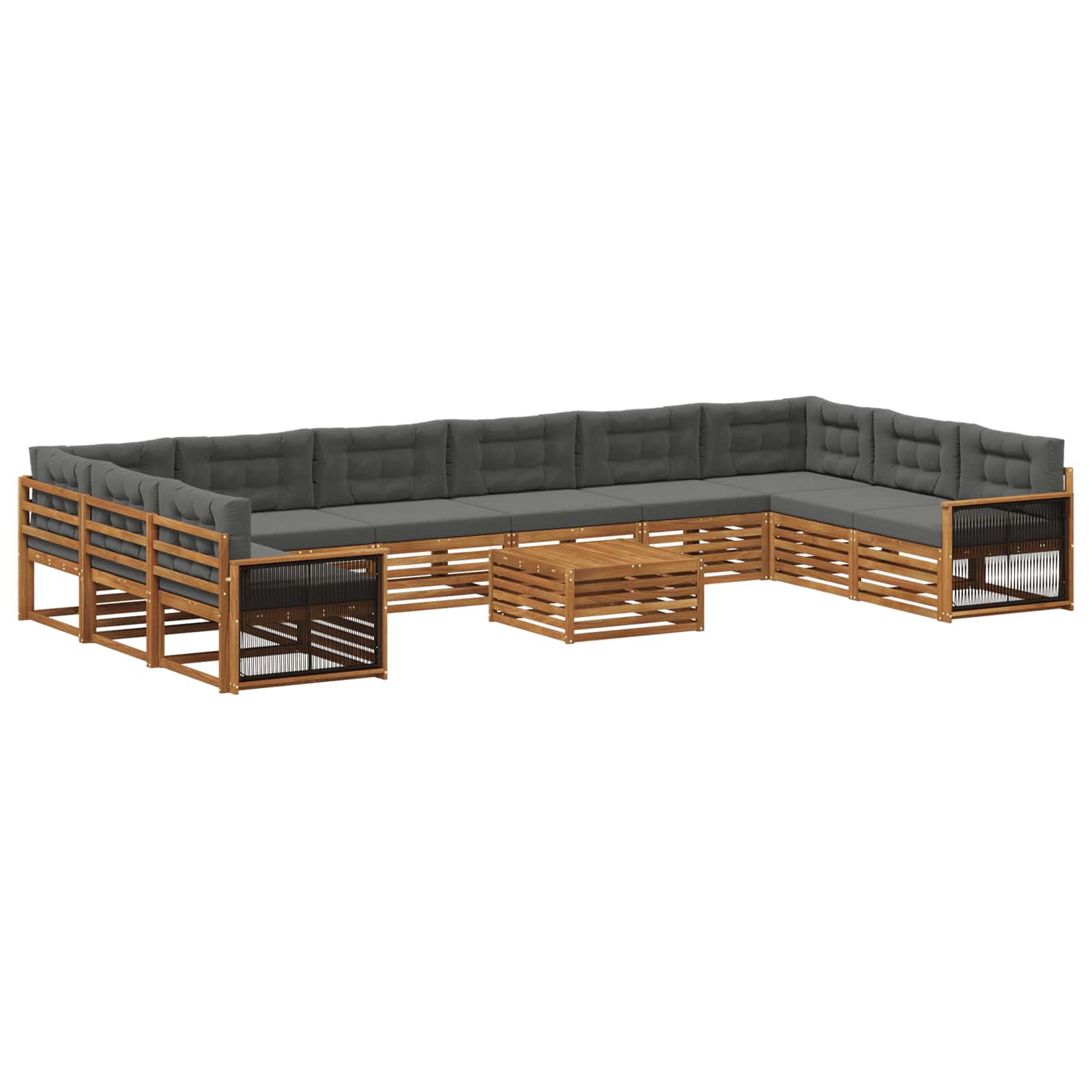 vidaXL Zestawy sof z poduszką 11 pcs Lite Drewno Akacji