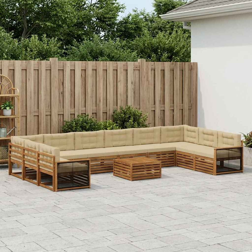 vidaXL Zestawy sof z poduszką 11 pcs Lite Drewno Akacji