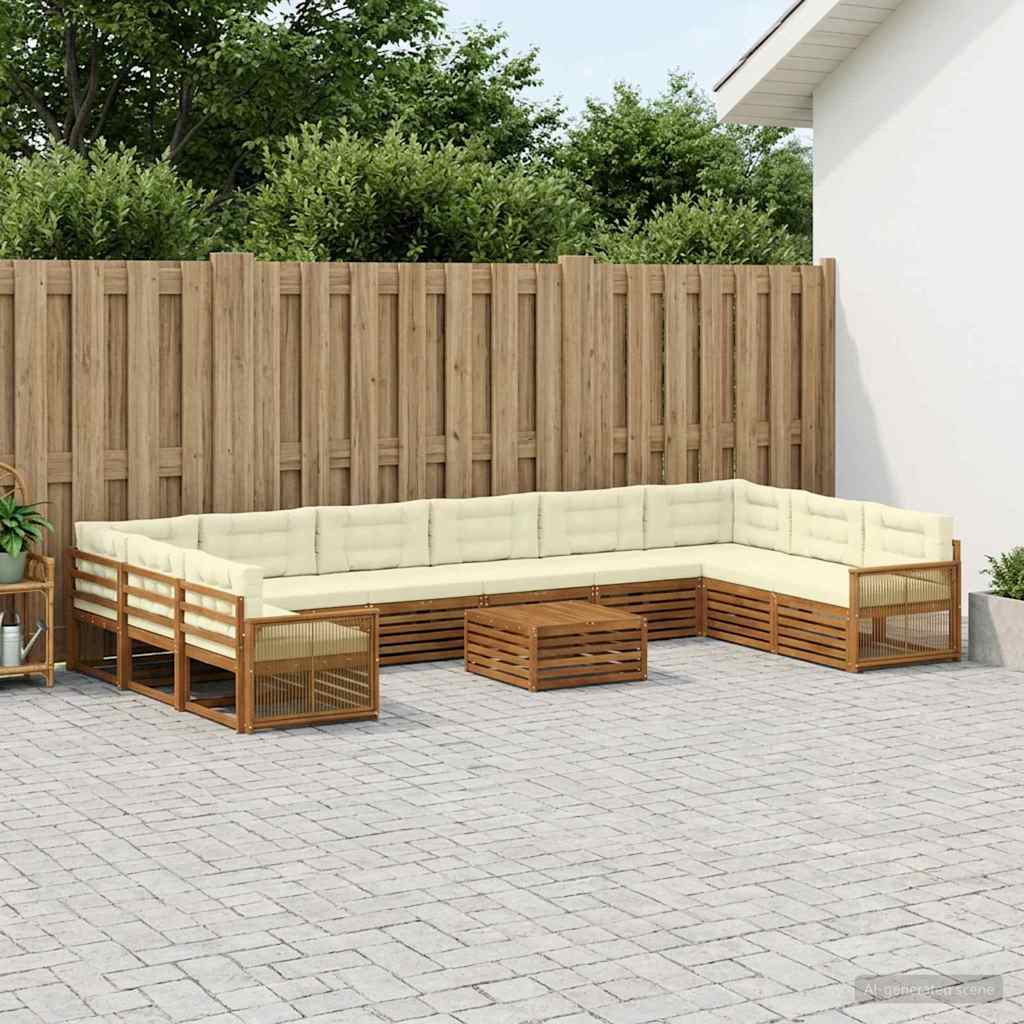 vidaXL Zestawy sof z poduszką 11 pcs Lite Drewno Akacji