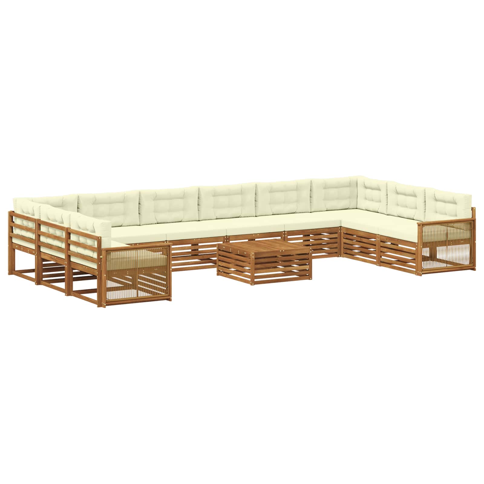 vidaXL Zestawy sof z poduszką 11 pcs Lite Drewno Akacji