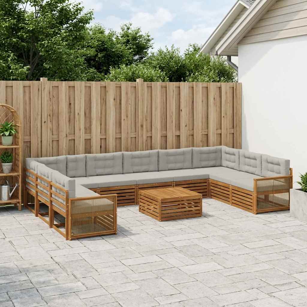 vidaXL Zestawy sof z poduszką 11 pcs Lite Drewno Akacji