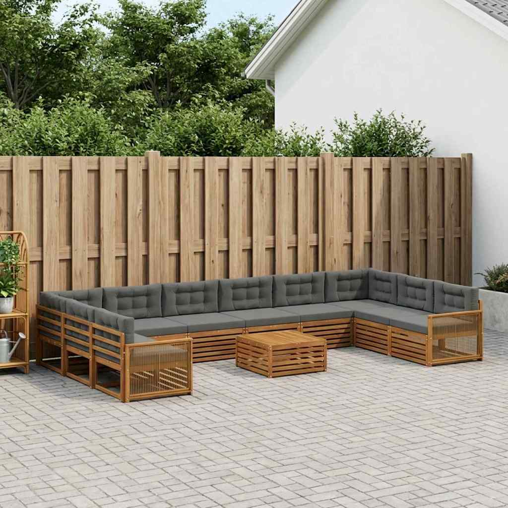 vidaXL Zestawy sof z poduszką 11 pcs Lite Drewno Akacji
