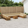 vidaXL Zestawy sof z poduszką 11 pcs Lite Drewno Akacji