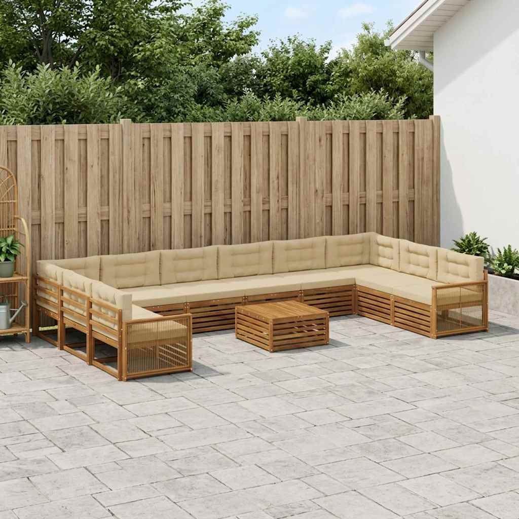 vidaXL Zestawy sof z poduszką 11 pcs Lite Drewno Akacji