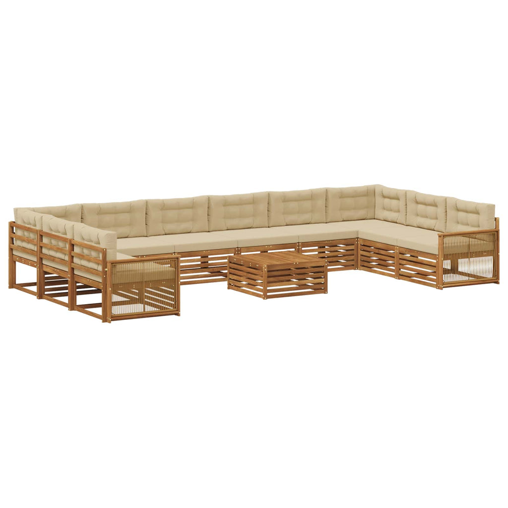 vidaXL Zestawy sof z poduszką 11 pcs Lite Drewno Akacji