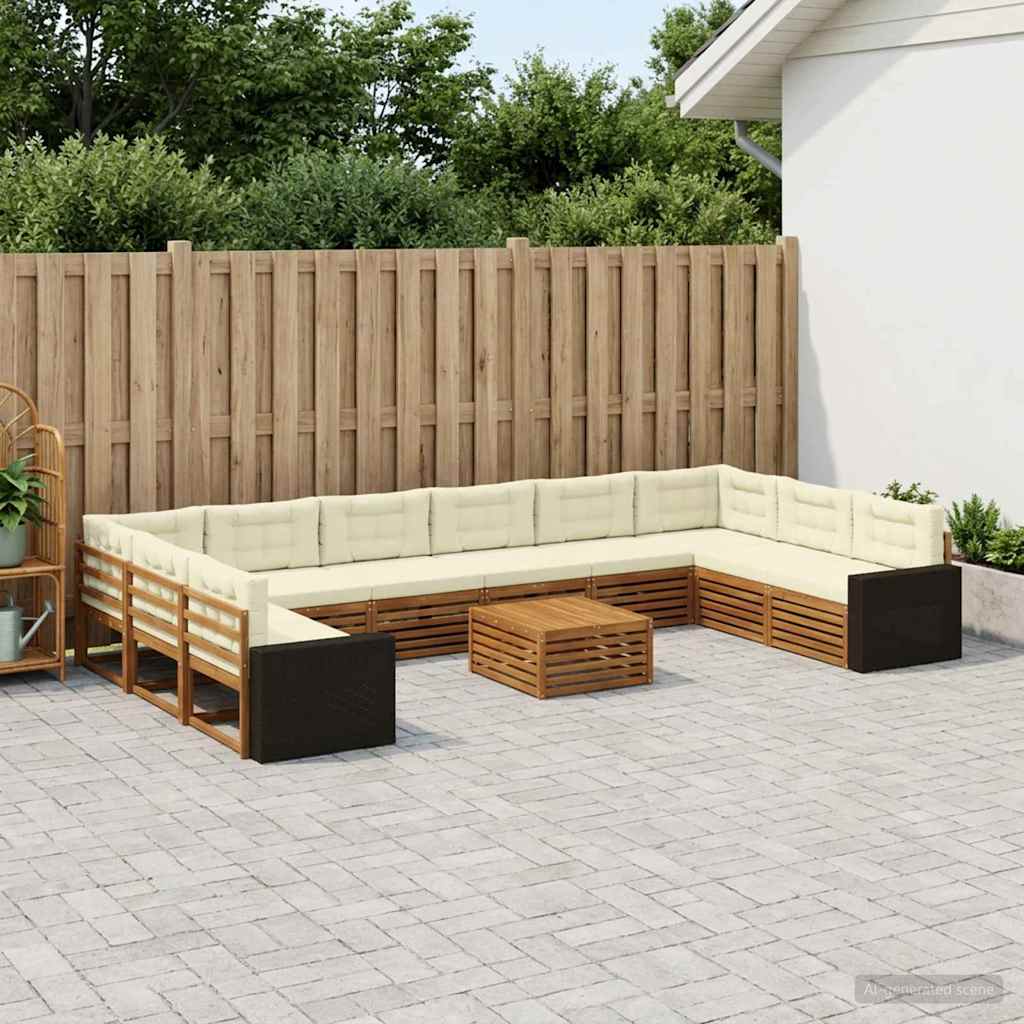 vidaXL Zestawy sof z poduszką 11 pcs Lite Drewno Akacji