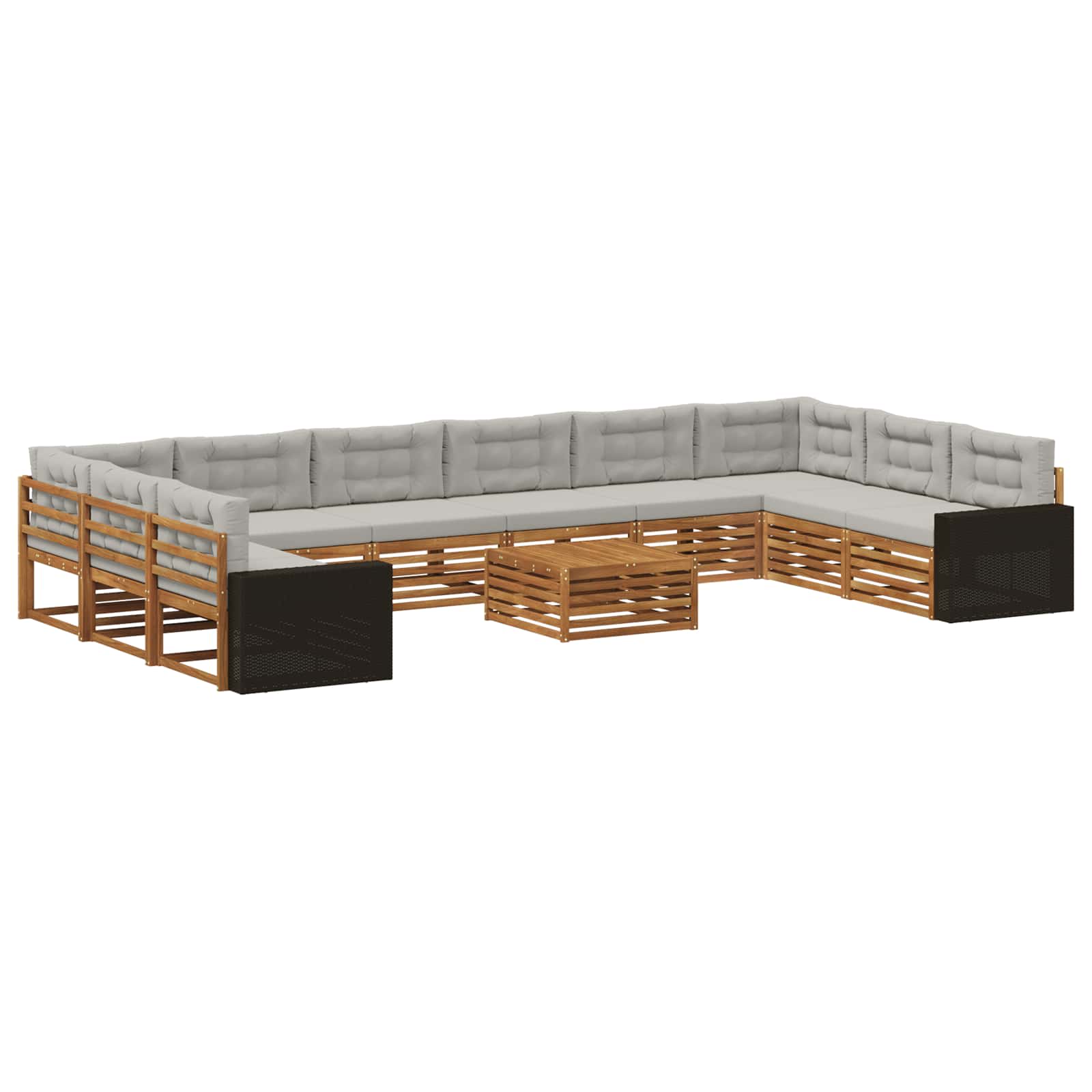 vidaXL Zestawy sof z poduszką 11 pcs Lite Drewno Akacji